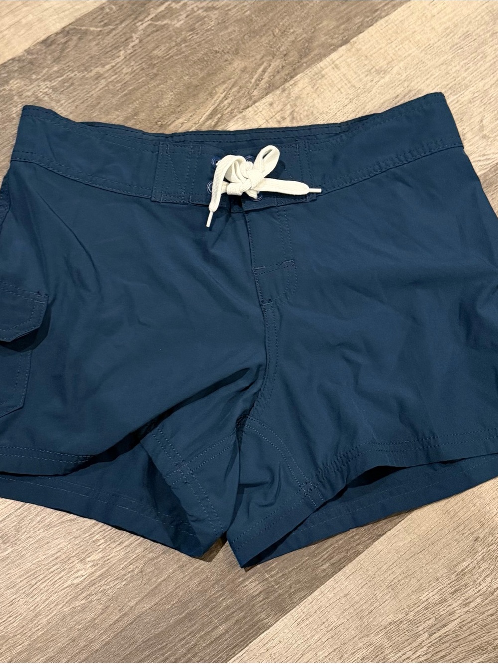 Kanu Surf Women's Deep Blue Athletic Swim Shorts with White Drawstring